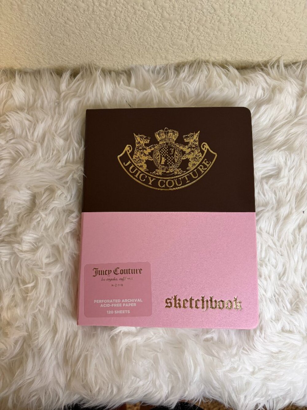Juicy Couture Home Pink Brown Sketchbook 120 Sheets Acid Free Paper NWT
